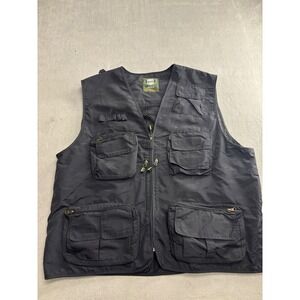 Outdoor Vest Black Multi Pocket Fishing Hunting Hiking Gorpcore XL